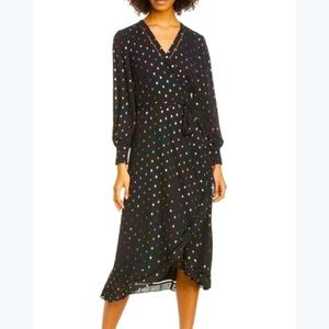 Ted Baker London Tansie Metallic Dot Wrap Dress